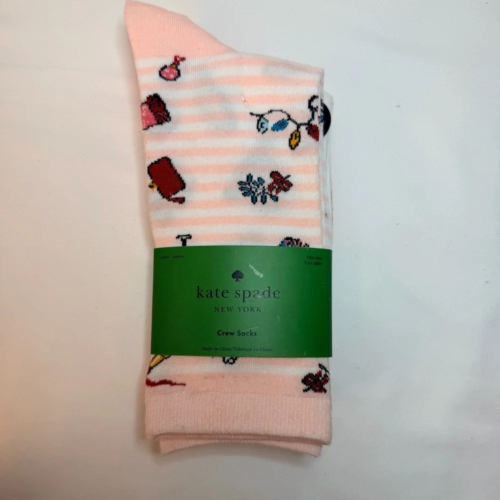 kate spade New York Playful Socks Set of 3 pair ‎ Crew Socks